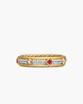 Modern Renaissance® Band Ring in 18K Yellow Gold with Diamonds and Rubies, 4mm